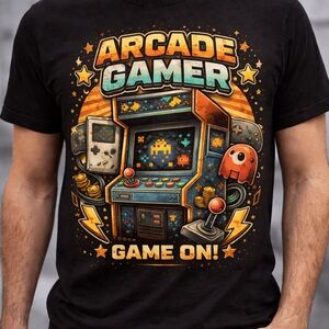 Arcade Gamer Graphic Tee - Black